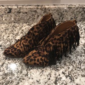 Leopard print ankle boots